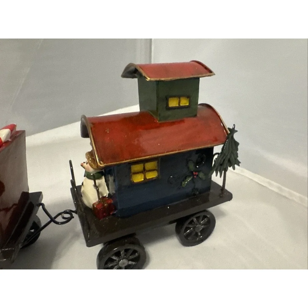 Sterling 3 Piece Resin  Santa,‎ Snowman and Tree Christmas Train Set.